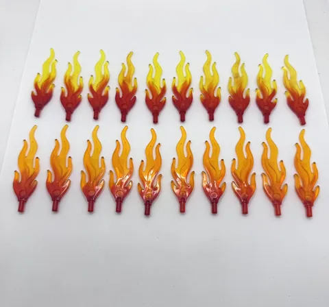 (20) LEGO Flame Lot-Trans Orange/Red & Yellow/Red- Minifigure Fire Accessory