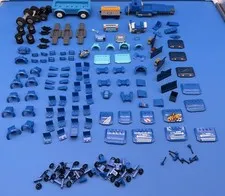LEGO Bulk Lot BLUE 150+ Car Parts Pieces Hoods Steering Wheels Truck Police Seat