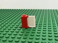 1978 LEGO White Brick 1x1x2 Shutter Holder w/Red Shutter Legoland 590 #3581 3582