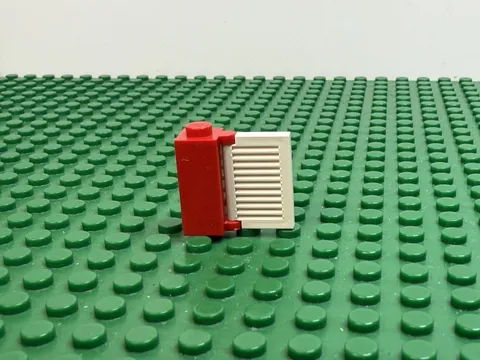 1978 LEGO White Brick 1x1x2 Shutter Holder w/Red Shutter Legoland 590 #3581 3582