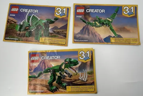 Lego Creator 31058 Instructional Manual Only 2022 Set of 3 Dinosaurs