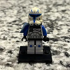 LEGO Star Wars Clone Trooper Minifigure White & Blue Markings w/ Helmet Cape