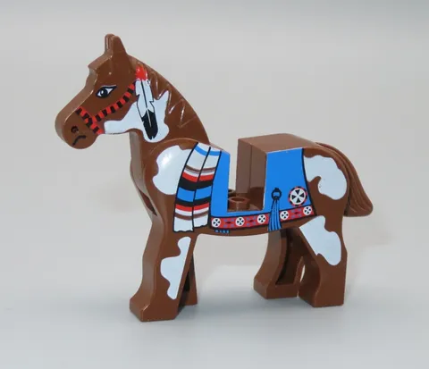LEGO Horse Native American Western blanket pattern brown