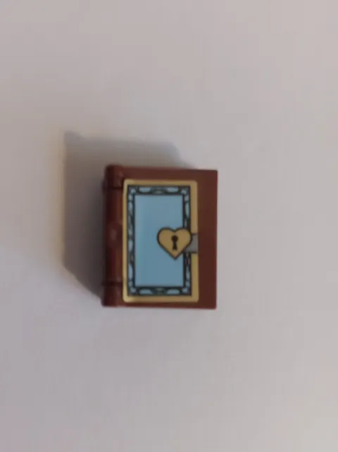 LEGO - Minifig, Utensil Book w/ Blue Front, Gold Border & Heart Key Lock