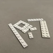Lego 3666 4477 3034 3023 6225 64799 Old & Light Blue Gray Pieces Lot of 8