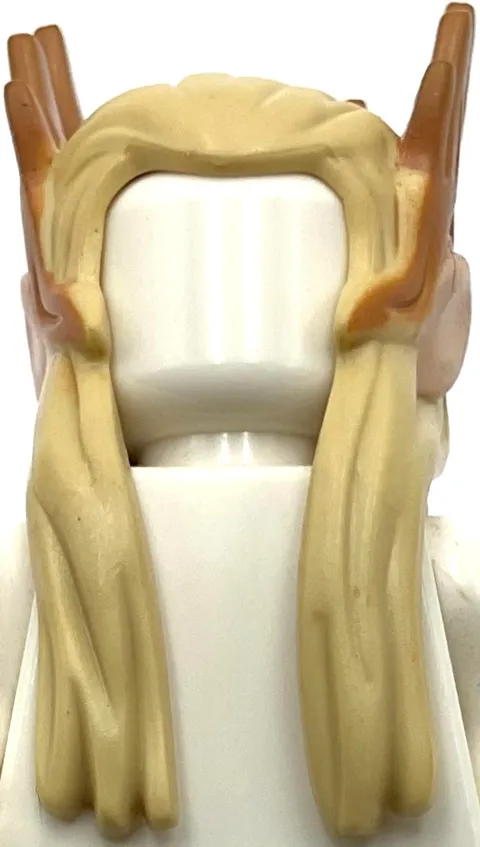 Lego New Tan Minifigure Hair Long with Medium Nougat Spikes Parts