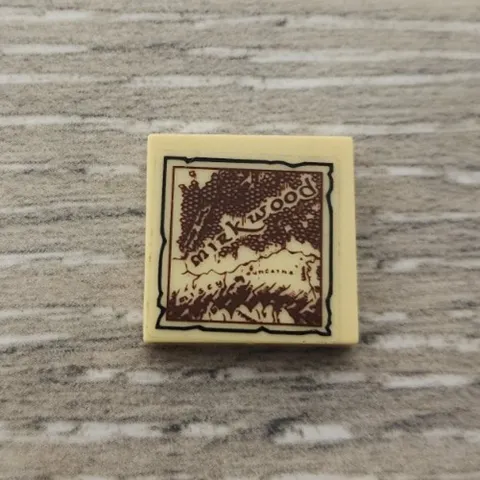 Lego 3068pb0640 Tan Tile 2 x 2 with Map Mirkwood Pattern Sticker From Set 79003