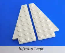2 Pair LEGO Vintage White Plate Wing 4 x 8 Left & Right Wedge (3933 3934)