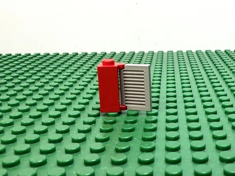 1979 LEGO Red Brick 1x1x2 Shutter Holder w/Old Gray Shutter 556 672 #3581 3582