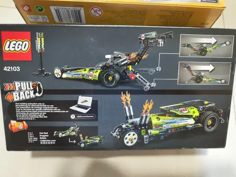 LEGO Technic Dragster 42103 – 2-in-1 Pull-Back Race Car Building Set