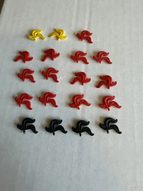 Lego Plume Lot Vintage 3 Feather Plumes Authentic Lot Rare Castle Black Yellow