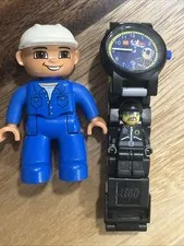 LEGO Duplo Construction Man Worker Figure Vintage With Lego Watch
