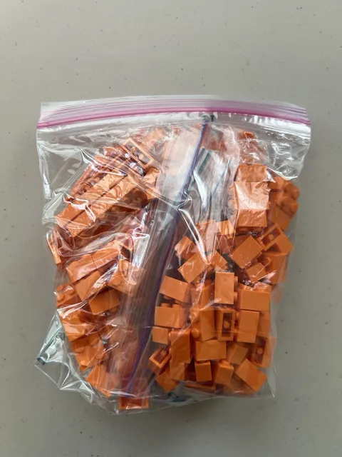 Lego Bricks Orange And Red 0.5lb Lot