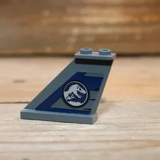 LEGO Dark Bluish Gray Tail Fin 4x1x3 Helicopter Jurassic World Sticker 2340pb069