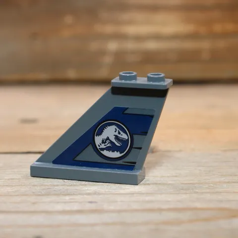 LEGO Dark Bluish Gray Tail Fin 4x1x3 Helicopter Jurassic World Sticker 2340pb069