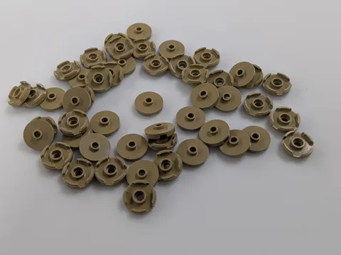 Lego x50 New Dark Tan Tile, Round 2 x 2 with Open Stud # 18674 MOC Part