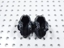 LEGO Lot of 2 Black Long Wavy Hair w/ Center Part Minifig BJ