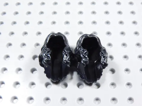 LEGO Lot of 2 Black Long Wavy Hair w/ Center Part Minifig BJ