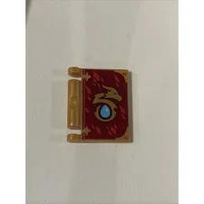 Lego Elves Book Cover w/Golden Dragon Head / Red Diamonds #24093pb006