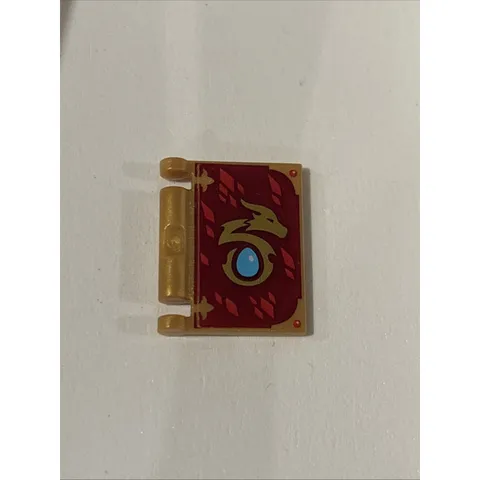 Lego Elves Book Cover w/Golden Dragon Head / Red Diamonds #24093pb006