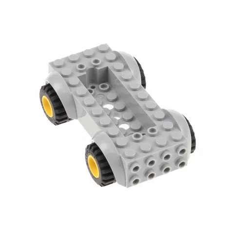 1x LEGO Chassis 5x10x2 Light Gray Fender Yellow Wheel Vehicle 6014bc05 11650c01