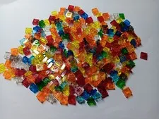 LEGO LOT OF 300 TRANS SQUARE PLATE 1X1 MIXED COLORS #3024