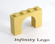 6 LEGO Tan / Beige Arch 1 x 4 x 2 (6182) - 6 Pieces