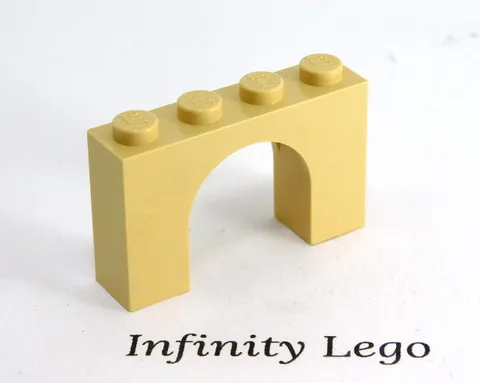 6 LEGO Tan / Beige Arch 1 x 4 x 2 (6182) - 6 Pieces