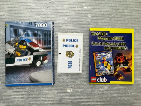 LEGO 7030 World City Police Squad Car STICKER SHEET & Instruction MANUAL ONLY