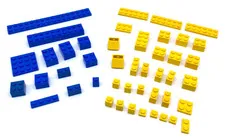 LEGO 45 Blue Yellow Bricks Replacement Parts Pieces Vintage
