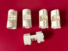 LEGO WHITE 3x6x2 CYLINDER 2/3 Horizontal Round Connections (5 pieces) #30360