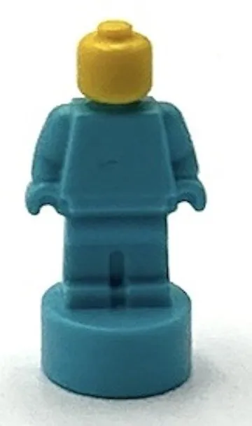 Lego New Medium Azure Minifigure Utensil Statuette Trophy w/ Molded Yellow Part