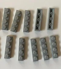 LEGO 1x4 LIGHT GRAY PLATE (10 pieces) #3710 Dots Building Blocks Parts