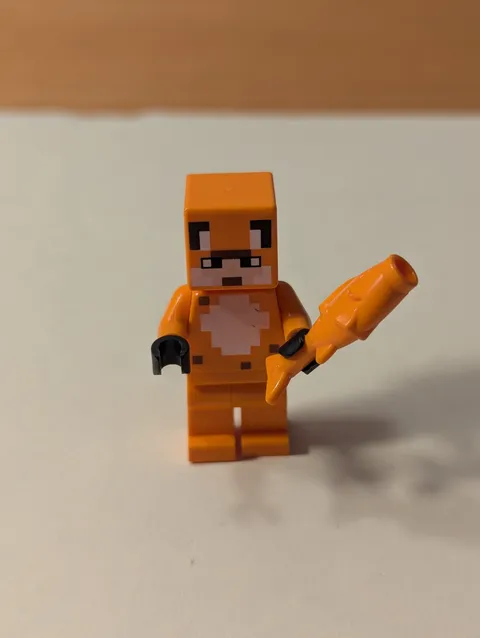 LEGO Fox Skin Minifigure Minecraft with fish from set 21178