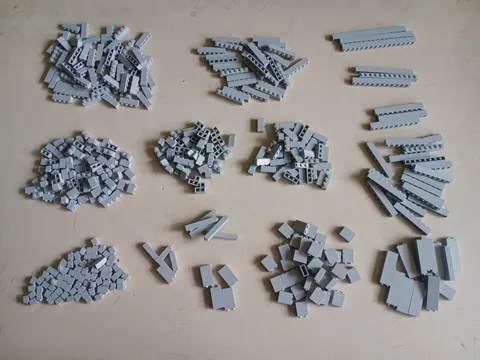 LEGO BULK LOT 460 LIGHT BLUISH GRAY BRICKS 1X1 1X2 1X3 1X4 1X6 1X8 1X10 1X2X2