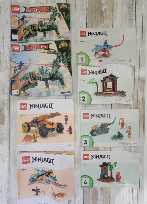 LEGO NINJAGO INSTRUCTIONS BOOKLETS for 8 sets 70612 (1&2),71769,71770,71759(1-4)