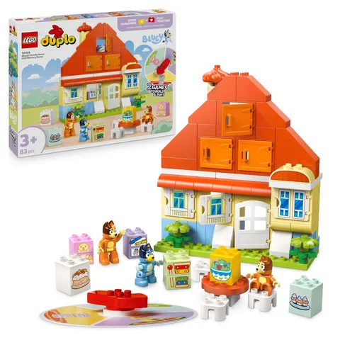 LEGO DUPLO Bluey: Bluey's Family House with Memory Game - Learning Toy for Toddl