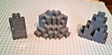 Lego Lot of 3 assorted Gray Rock Mountain Castle Wall Panels Bricks