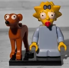 LEGO Minifigure- Maggie Simpson + Santa's Little Helper (colsim2-4) The Simpsons