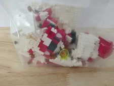 LEGO Pieces Mixed Lot Various Sizes Mostly Red And White Originally A Snowman