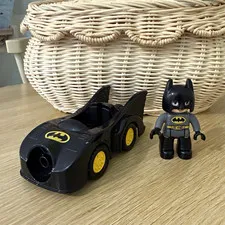 Duplo LEGO Batman Minifigure with Batmobile Vehicle, Plastic, Batman Theme