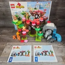 LEGO set #10974 Wild Animals of Asia DUPLO w/ box Missing Vine And Play Mat 