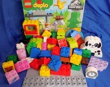 LEGO DUPLO Building Blocks 86pc Lot w/ Jurassic World Doggie 5 Figures Lot #3