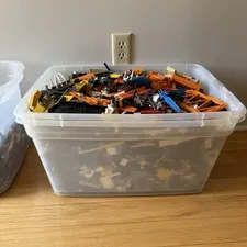 LEGO Lot 4 of 4 Bulk Bricks 28 lbs Orange Crane Agents World Racers Space City