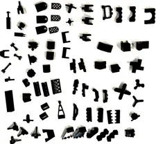 LEGO Black Plates Bulk Lot 1lb 5oz – Mixed Flat Base Bricks Strips Parts MOC