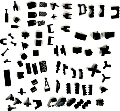 LEGO Black Plates Bulk Lot 1lb 5oz – Mixed Flat Base Bricks Strips Parts MOC