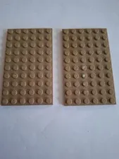 No 411.  2x Lego plate 6x10.  3033 Dark Beige