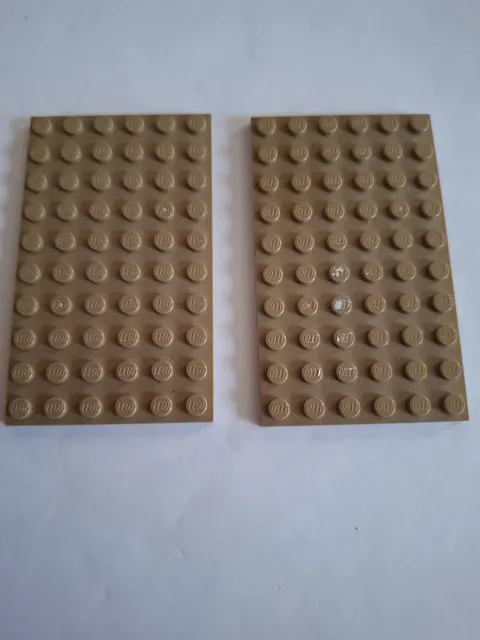 No 411.  2x Lego plate 6x10.  3033 Dark Beige