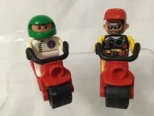 vintage Lego duplo motorcycles motorbike and riders