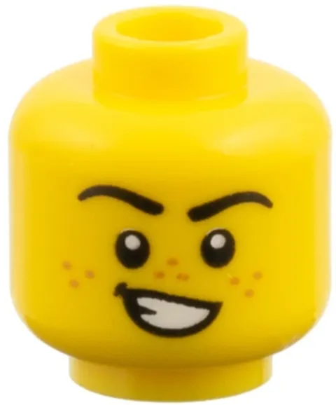 Lego New LION Minifig HEAD Yellow Freckles Grin with Teeth/Roaring Part 28-11
